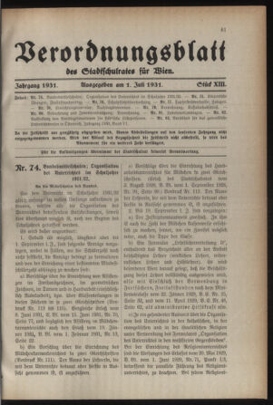 Verordnungsblatt des Stadtschulrates für Wien 19310701 Seite: 1