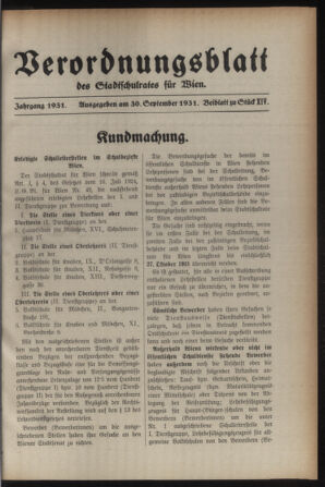 Verordnungsblatt des Stadtschulrates für Wien