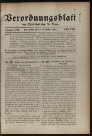 Verordnungsblatt des Stadtschulrates für Wien 19311115 Seite: 1