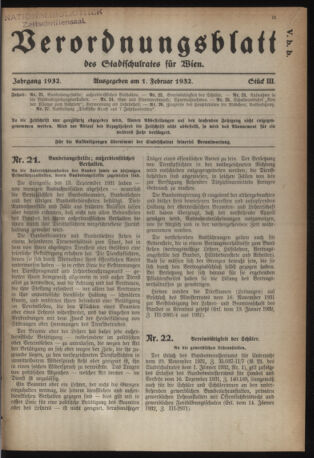 Verordnungsblatt des Stadtschulrates für Wien 19320201 Seite: 1