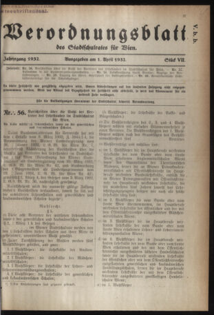 Verordnungsblatt des Stadtschulrates für Wien 19320401 Seite: 1