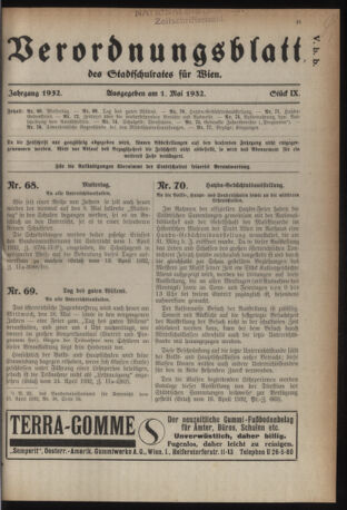 Verordnungsblatt des Stadtschulrates für Wien 19320501 Seite: 1