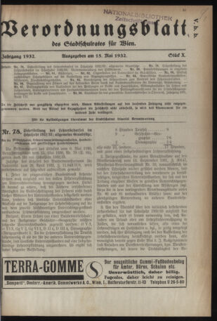 Verordnungsblatt des Stadtschulrates für Wien 19320515 Seite: 1