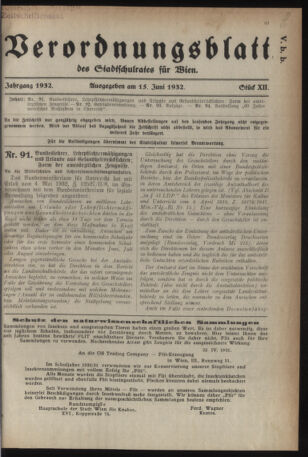 Verordnungsblatt des Stadtschulrates für Wien 19320615 Seite: 1