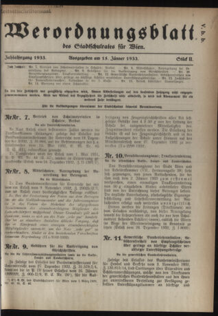 Verordnungsblatt des Stadtschulrates für Wien 19330115 Seite: 1