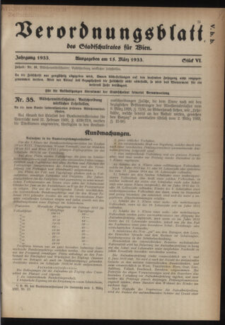 Verordnungsblatt des Stadtschulrates für Wien 19330315 Seite: 1