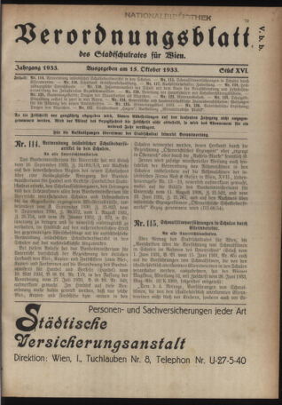 Verordnungsblatt des Stadtschulrates für Wien 19331015 Seite: 1