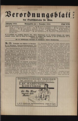 Verordnungsblatt des Stadtschulrates für Wien 19331101 Seite: 1