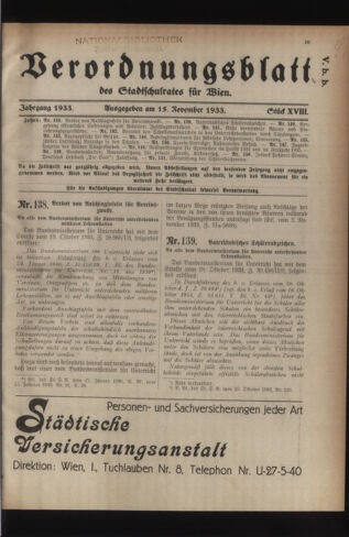 Verordnungsblatt des Stadtschulrates für Wien 19331115 Seite: 1