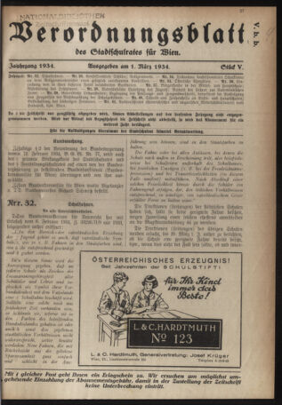 Verordnungsblatt des Stadtschulrates für Wien 19340301 Seite: 1