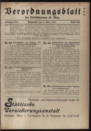 Verordnungsblatt des Stadtschulrates für Wien