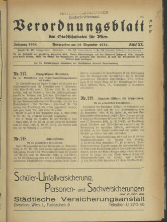 Verordnungsblatt des Stadtschulrates für Wien