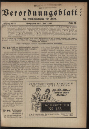 Verordnungsblatt des Stadtschulrates für Wien 19350601 Seite: 1