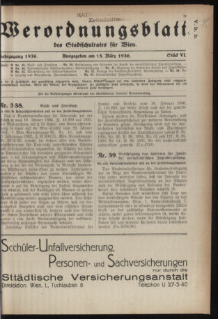 Verordnungsblatt des Stadtschulrates für Wien 19360315 Seite: 1