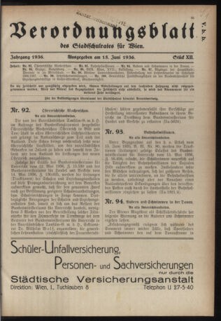 Verordnungsblatt des Stadtschulrates für Wien