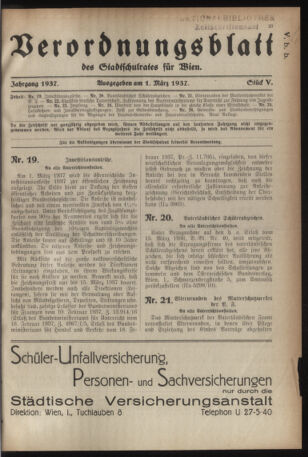 Verordnungsblatt des Stadtschulrates für Wien