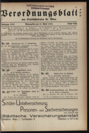 Verordnungsblatt des Stadtschulrates für Wien 19370415 Seite: 1