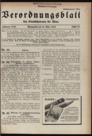 Verordnungsblatt des Stadtschulrates für Wien 19390315 Seite: 1