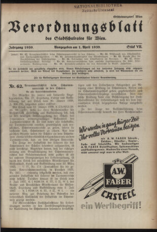 Verordnungsblatt des Stadtschulrates für Wien 19390401 Seite: 1