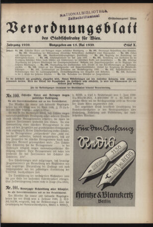 Verordnungsblatt des Stadtschulrates für Wien 19390515 Seite: 1