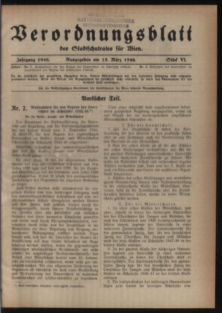 Verordnungsblatt des Stadtschulrates für Wien 19460315 Seite: 1