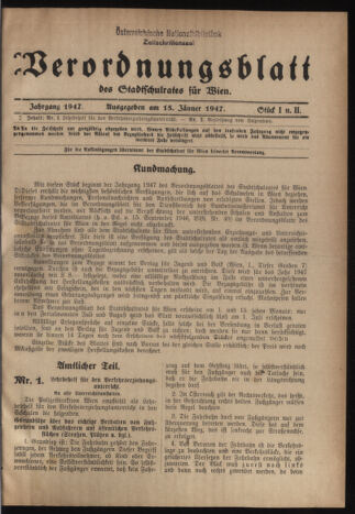 Verordnungsblatt des Stadtschulrates für Wien 19470115 Seite: 1