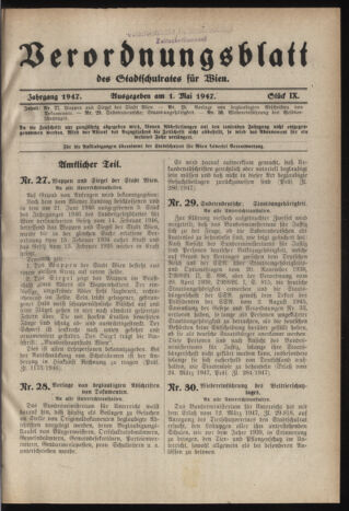 Verordnungsblatt des Stadtschulrates für Wien 19470501 Seite: 1