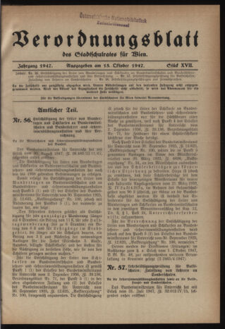 Verordnungsblatt des Stadtschulrates für Wien 19471015 Seite: 1