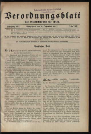 Verordnungsblatt des Stadtschulrates für Wien 19471201 Seite: 1