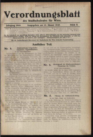 Verordnungsblatt des Stadtschulrates für Wien 19490115 Seite: 1