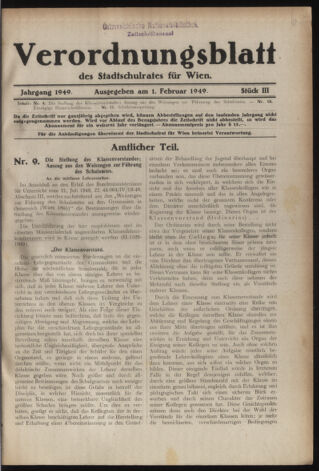 Verordnungsblatt des Stadtschulrates für Wien 19490201 Seite: 1