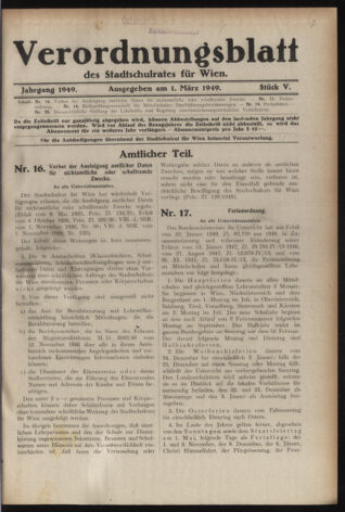 Verordnungsblatt des Stadtschulrates für Wien 19490301 Seite: 1