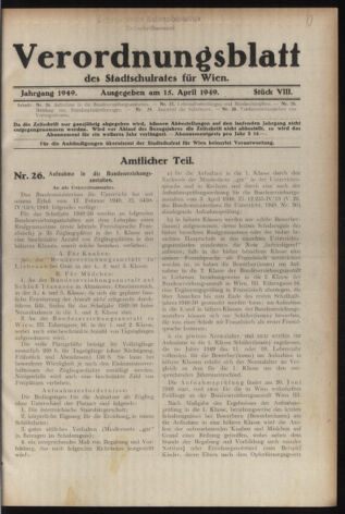 Verordnungsblatt des Stadtschulrates für Wien 19490415 Seite: 1