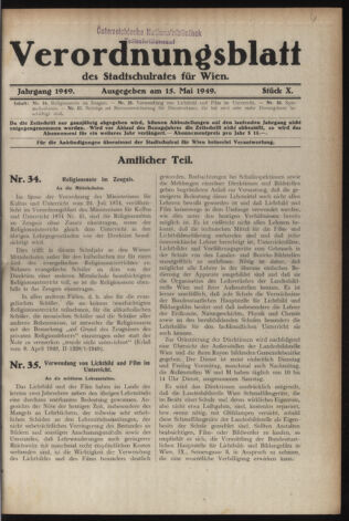 Verordnungsblatt des Stadtschulrates für Wien 19490515 Seite: 1