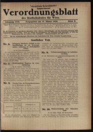 Verordnungsblatt des Stadtschulrates für Wien 19500115 Seite: 1