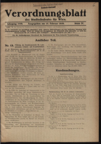 Verordnungsblatt des Stadtschulrates für Wien 19500215 Seite: 1