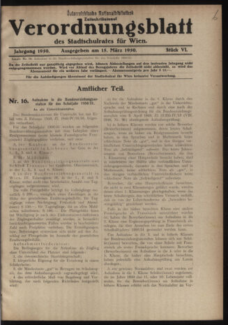 Verordnungsblatt des Stadtschulrates für Wien 19500315 Seite: 1