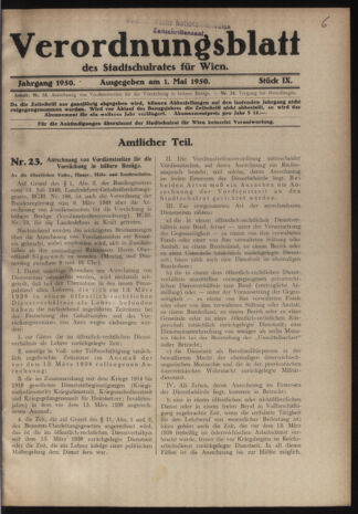 Verordnungsblatt des Stadtschulrates für Wien 19500501 Seite: 1