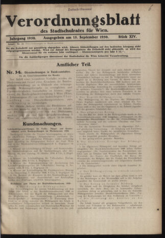 Verordnungsblatt des Stadtschulrates für Wien 19500915 Seite: 1