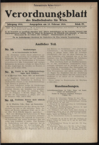 Verordnungsblatt des Stadtschulrates für Wien 19510215 Seite: 1