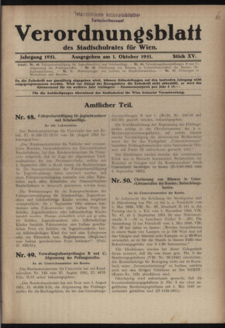 Verordnungsblatt des Stadtschulrates für Wien 19511001 Seite: 1