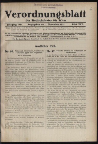 Verordnungsblatt des Stadtschulrates für Wien 19511101 Seite: 1