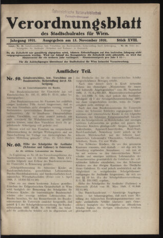 Verordnungsblatt des Stadtschulrates für Wien 19511115 Seite: 1