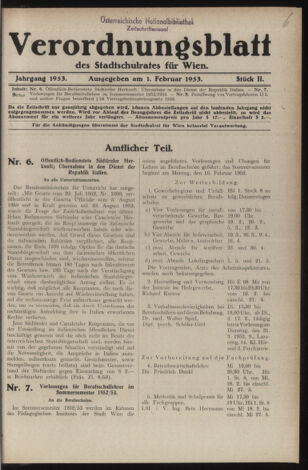 Verordnungsblatt des Stadtschulrates für Wien 19530201 Seite: 1