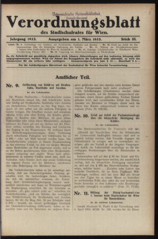 Verordnungsblatt des Stadtschulrates für Wien 19530301 Seite: 1