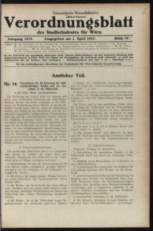 Verordnungsblatt des Stadtschulrates für Wien 19530401 Seite: 1