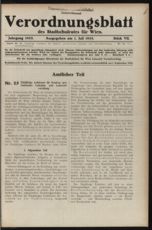 Verordnungsblatt des Stadtschulrates für Wien 19530701 Seite: 1