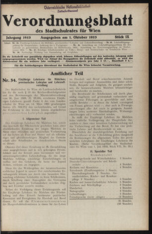 Verordnungsblatt des Stadtschulrates für Wien 19531001 Seite: 1