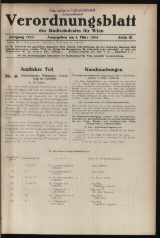 Verordnungsblatt des Stadtschulrates für Wien 19540301 Seite: 1