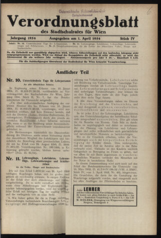 Verordnungsblatt des Stadtschulrates für Wien 19540401 Seite: 1